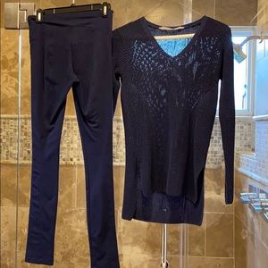 Sweater and leggings outfit